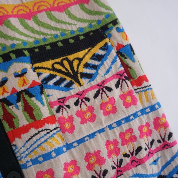 Aldo Martins Nashira Sweater Multi Color Wool Blend Long Cardigan Sweater L - Picture 12 of 15